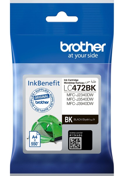 Brother LC472BK Black Siyah 550 Sayfa Kartuş MFC-J2340-J3540-J3940