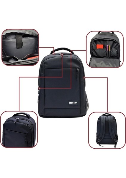 Dexim Notebook Sırt Çantası 15.6 Venio Siyah (Suya Dayanıklı)
