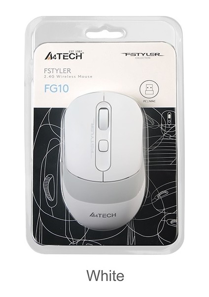 A4 Tech FG10 Beyaz Nano Kablosuz Optik 2000 Dpı Mouse