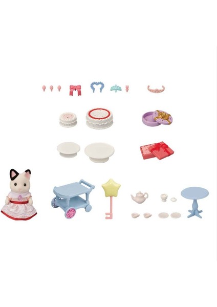 5646 Sylvanian Families Parti Zamanı Oyun Seti -Smokin Kedi Kız +3 Yaş