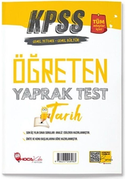 Hoca Kafası Yayınları KPSS Tarih Öğreten Yaprak Test