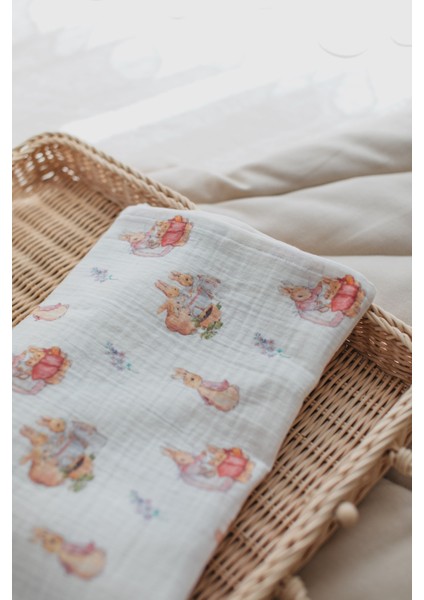 Müslin Örtü Battaniye Peter Rabbit Pink