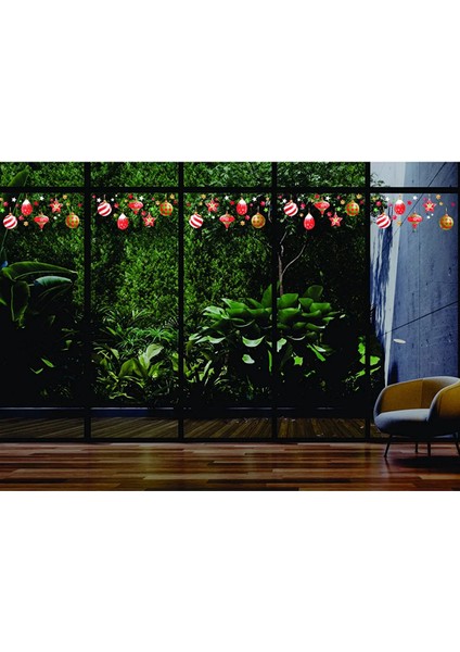 Yeni Yıl Merry Christmas Parti Malzemeleri Cam Duvar Sticker Setleri