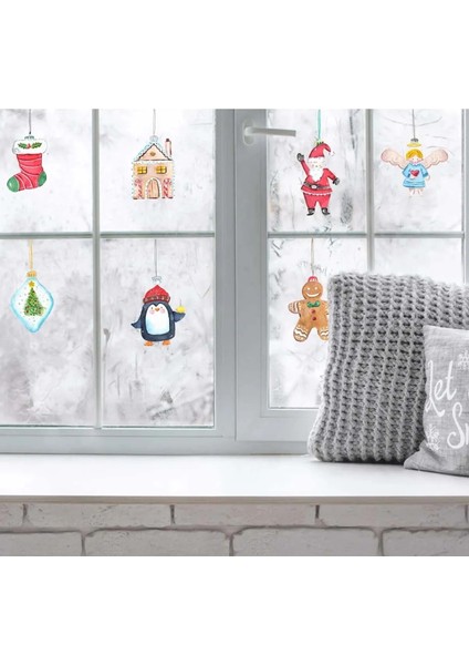 Merry Christmas Şirin Figürler Yılbaşı Sticker Setleri - Yılbaşı Seti