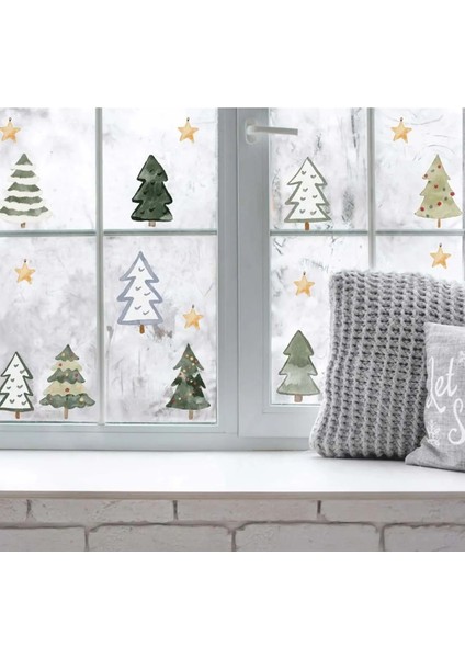 Merry Christmas Şirin Figürler Yılbaşı Sticker Setleri - Yılbaşı Seti