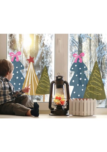 Merry Christmas Şirin Figürler Yılbaşı Sticker Setleri - Yılbaşı Seti