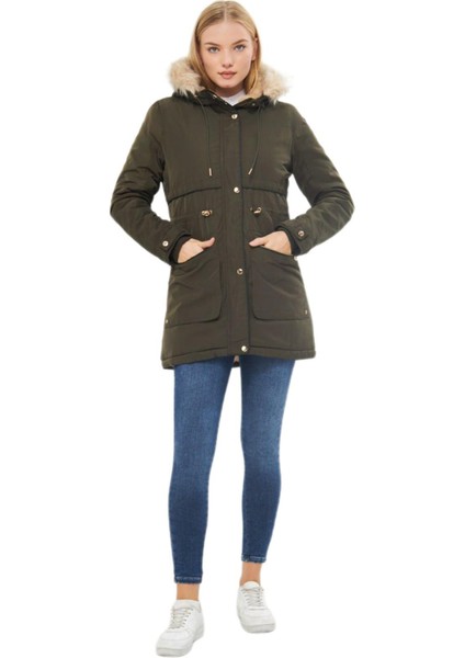 Kadın Büyük Beden Spor Kapüşonlu Mont M5565 BGL-ST03224 fiyatları