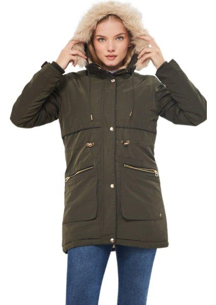 Kadın Büyük Beden Spor Kapüşonlu Mont M5565 BGL-ST03224 fırsatları