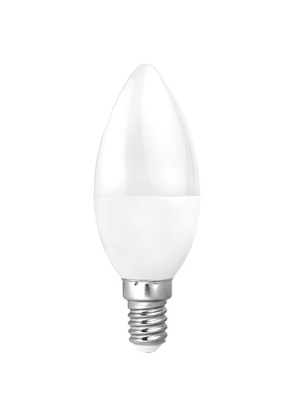 6W Dekoratif LED Mum Ampul Buji 5'li Paket Gün Işığı E14 Avize Lambası Ince Duy Küçük Ampul