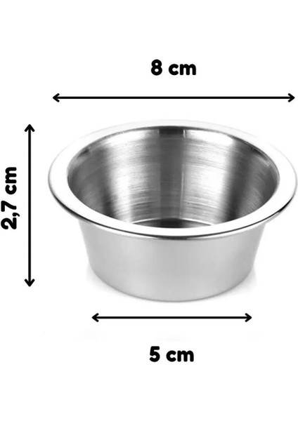Paslanmaz Çelik Mini Kase Lokumluk Reçellik Çerezlik Şekerlik Sosluk, 4 Adet - 8 cm Metal fiyatları