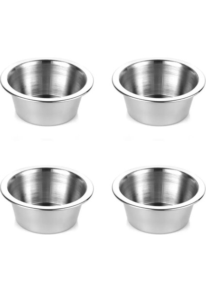 Paslanmaz Çelik Mini Kase Lokumluk Reçellik Çerezlik Şekerlik Sosluk, 4 Adet - 8 cm Metal