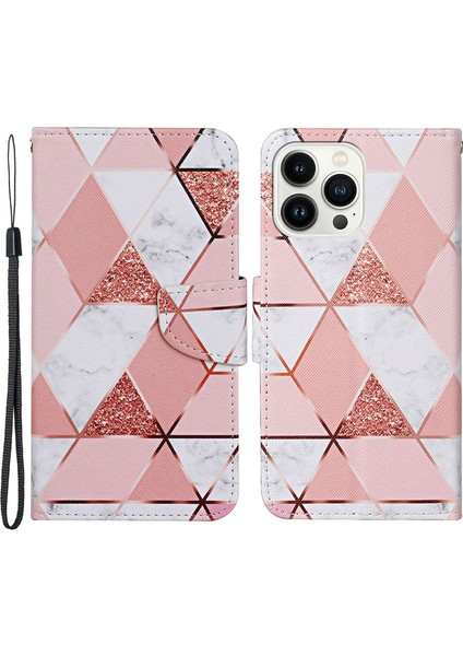 iPhone 15 Pro Pu Deri Telefon Kılıfı Çapraz Doku Cüzdan Stand Kapağı Kayış (Yurt Dışından)