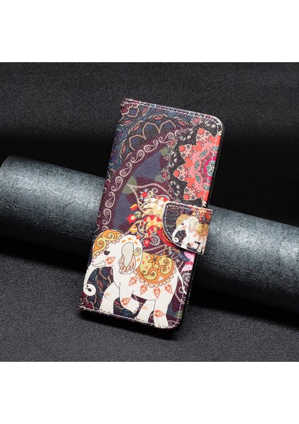 iPhone 15 Pro Desen Baskı Pu Deri Stand Cüzdan Kılıfı (Yurt Dışından)