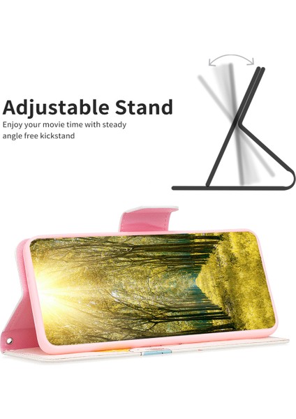 iPhone 15 Pro Desen Baskı Pu Deri Stand Cüzdan Kılıfı (Yurt Dışından)