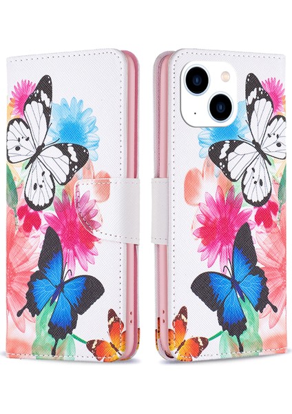 iPhone 15 Stand Cüzdan Telefon Kılıfı, Pu Deri + Tpu Telefon Kapağı (Yurt Dışından)