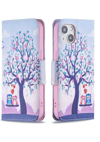 iPhone 15 Cüzdan Telefon Kılıfı, Stand Pu Derisi +Tpu Telefon Kapağı (Yurt Dışından)