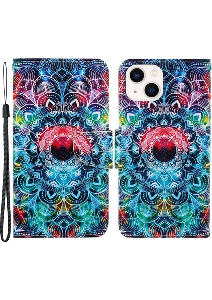 iPhone 15 Cüzdan Kılıfı Pu Deri Çapraz Doku Stand Telefon Kapağı Kayış (Yurt Dışından)