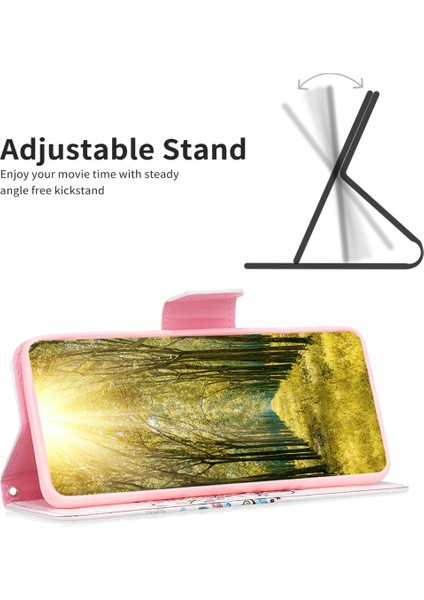 iPhone 15 Stand Cüzdan Telefon Kılıfı, Pu Deri + Tpu Telefon Kapağı (Yurt Dışından)