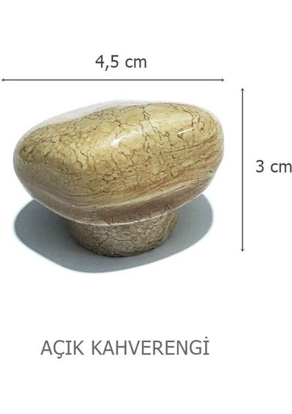 5 Adet Porselen Açık Kahverengi Taş Düğme Tek Vidalı Mobilya Kulp fiyatları