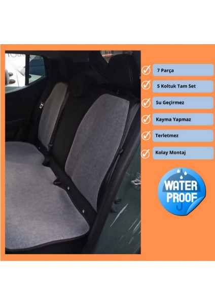 Mazda Mpv Ergonomik Terletmez Keten 7 Parça Oto Kılıf Minder Seti
