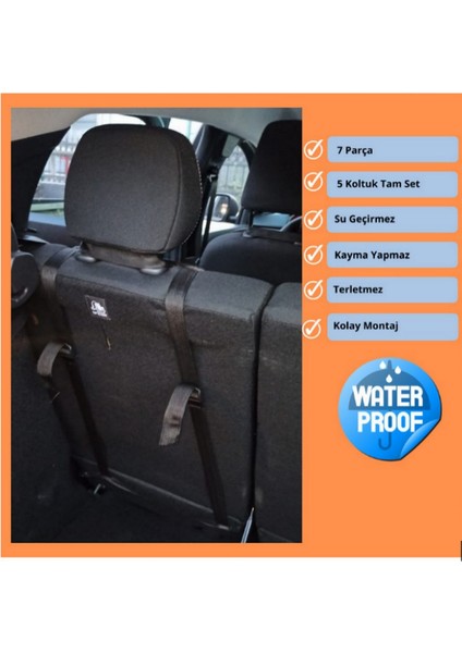 Mazda Mpv Ergonomik Terletmez Keten 7 Parça Oto Kılıf Minder Seti