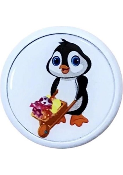 5 Adet Çocuk Odası Mobilya Kulp Tekli Düğme Çap 55 mm Penguen fiyatları