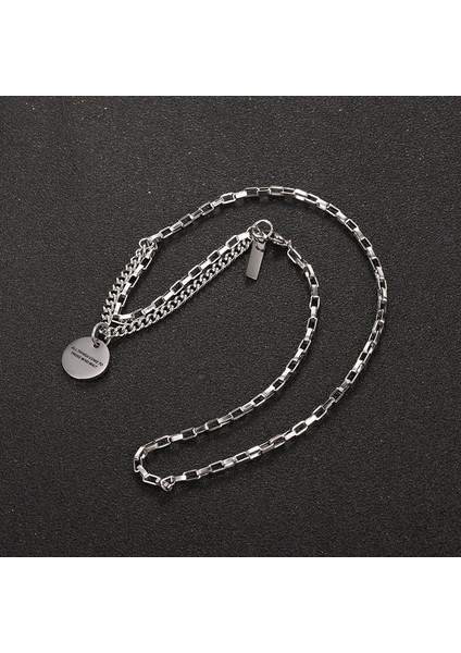 Ekleme Çift Katmanlı Yuvarlak Kolye Hip-Hop Stili (Yurt Dışından) fiyatları