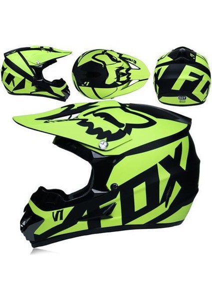 21 V1 Fox Offroad Yarış Tam Kask Motosiklet Çarpışma Kaskı (Yurt Dışından)
