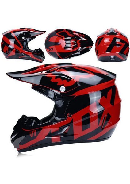 21 V1 Fox Offroad Yarış Tam Kask Motosiklet Çarpışma Kaskı (Yurt Dışından)