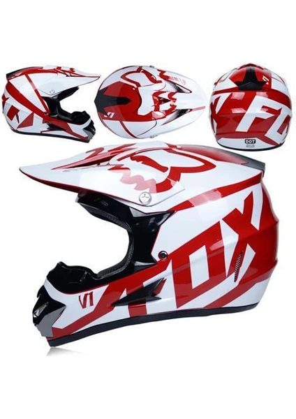 Mdsj 21 V1 Fox Offroad Yarış Tam Kask Motosiklet Çarpışma Kaskı (Yurt Dışından)