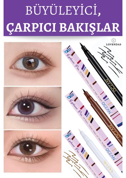 Eyeliner Likit Kalem Suya Dayanıklı 3 Renk