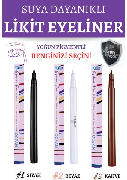 Eyeliner Likit Kalem Suya Dayanıklı 3 Renk