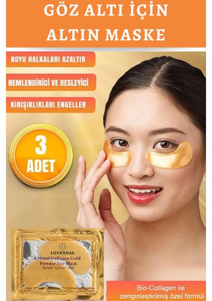 Göz Altı Için Altın Göz Maskesi 3 Adet Gold Mask