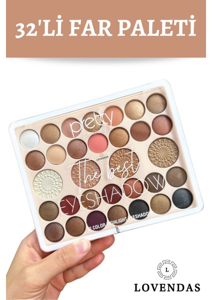 32 Renkli Vurgulayıcı Göz Farı Yüksek Pigmentasyon Kadifemsi Doku Toprak Tonları Eyeshadow Palette