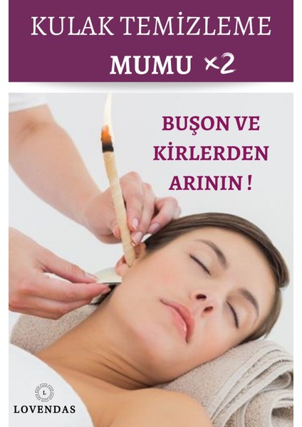 Kulak Temizleme Mumu Çubuğu Ear Candle Doğal Boyasız Beyaz 1 Paket ( 2 Çubuk )