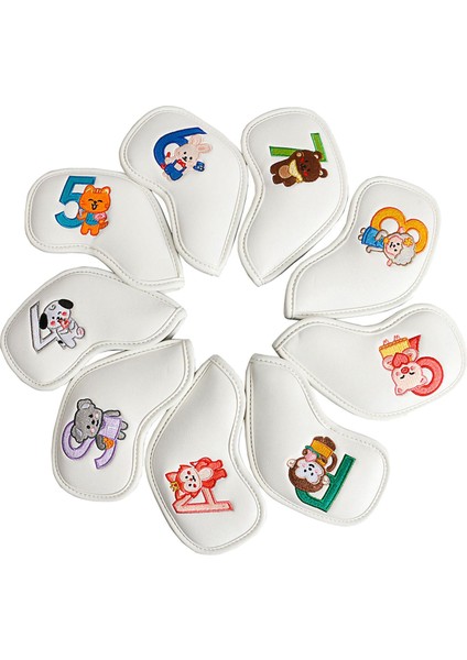 9 Adet Golf Demir Başörtüsü Seti Golf Kulübü Golf Sopası Kılıfı Takozlar Açık Hava Sporları Için Beyaz (Yurt Dışından) indirimleri