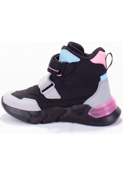 Sumo 946F21K207 Siyah Pembe Outdoor Işıklı Kız Çocuk Spor Bot