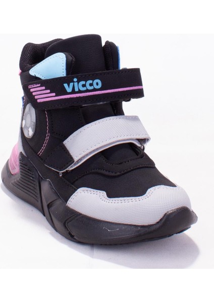 Sumo 946F21K207 Siyah Pembe Outdoor Işıklı Kız Çocuk Spor Bot