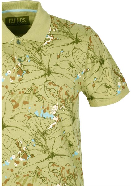Erkek Olive Polo Yaka Slim Fit Baskılı Tshirt 1191 fiyatları