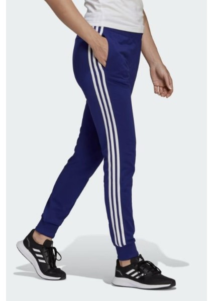 Essentials Single Jersey 3-Stripes Kadın Lacivert Eşofman Altı