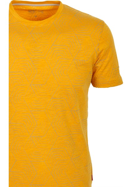 Erkek Hardal Slim Fit Baskılı Bisiklet Yaka %100 Pamuk T-Shirt Ncs Jeans 1944 fiyatları