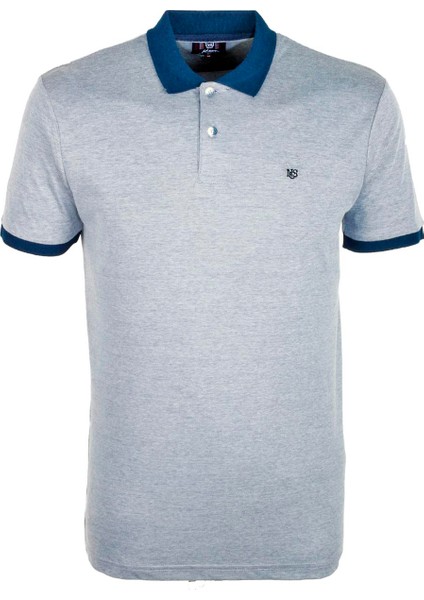 Erkek Lacivert Slim Fit Polo Yaka %100 Pamuk T-Shirt Jeans 1136