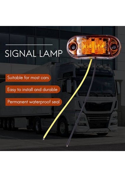 Amber Kırmızı 2.5 Inç Oval LED Römork Kamyon Gümrükleme Işığı Yan Işaret Işığı 20 Adet Su Geçirmez Işaretleyici Gösterge Işığı (Yurt Dışından)