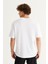 Erkek Beyaz Long Fit %100 Pamuk Oval Kesim Bisiklet Yaka Amsterdam Baskılı Tişört 5
