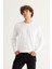 AC&Co / Altınyıldız Classics Erkek Beyaz Slim Fit Dar Kesim Bisiklet Yaka %100 Pamuk Baskılı Tişört 2