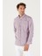 Erkek Lacivert-kırmızı Slim Fit Dar Kesim Düğmeli Yaka Logolu Pamuklu Cepli Çizgili Gömlek 4