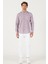 Erkek Lacivert-kırmızı Slim Fit Dar Kesim Düğmeli Yaka Logolu Pamuklu Cepli Çizgili Gömlek 6