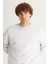 Erkek Kar Melanj Oversize Fit Bol Kesim Pamuklu Içi Polarlı 3 Iplik Bisiklet Yaka Sweatshirt 2