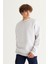 Erkek Kar Melanj Oversize Fit Bol Kesim Pamuklu Içi Polarlı 3 Iplik Bisiklet Yaka Sweatshirt 3