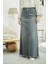 2252-DENIM Eteği Püsküllü Etek Gri 1